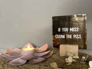 Houten houder tegeltje