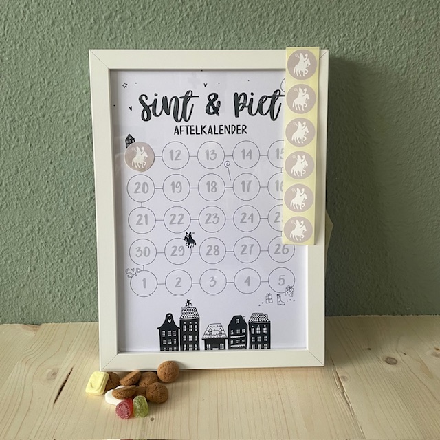 Aftelkalender A4 - Sinterklaas (incl. stickers) - Afbeelding 2