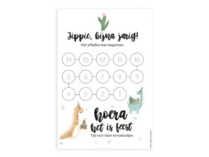 Aftelkalender A4 - Verjaardag jongen incl. stickers