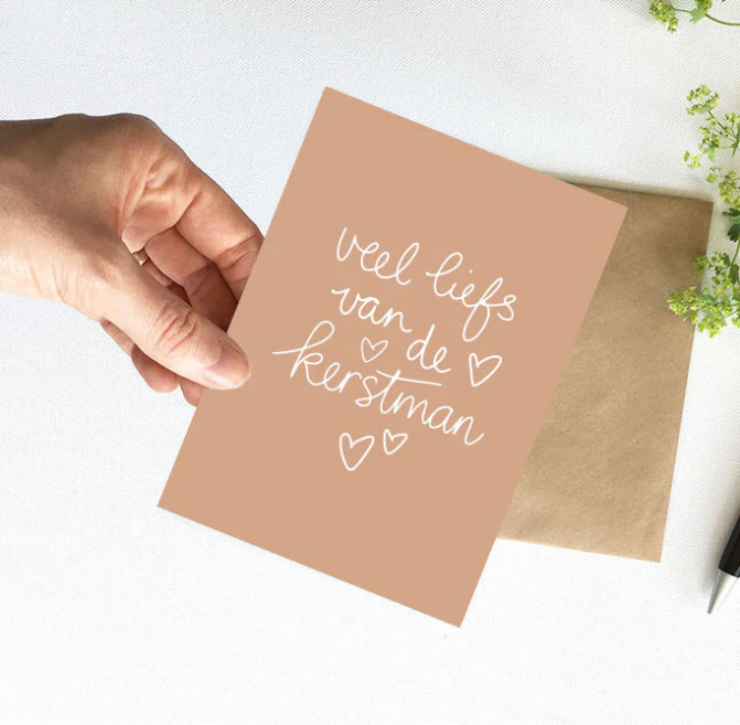Kaart - veel liefs van de kerstman